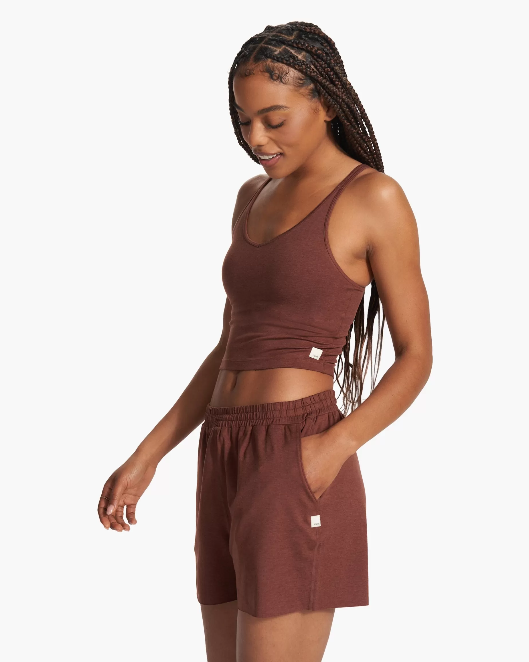 Vuori Halo Performance Crop CedarHeather Online