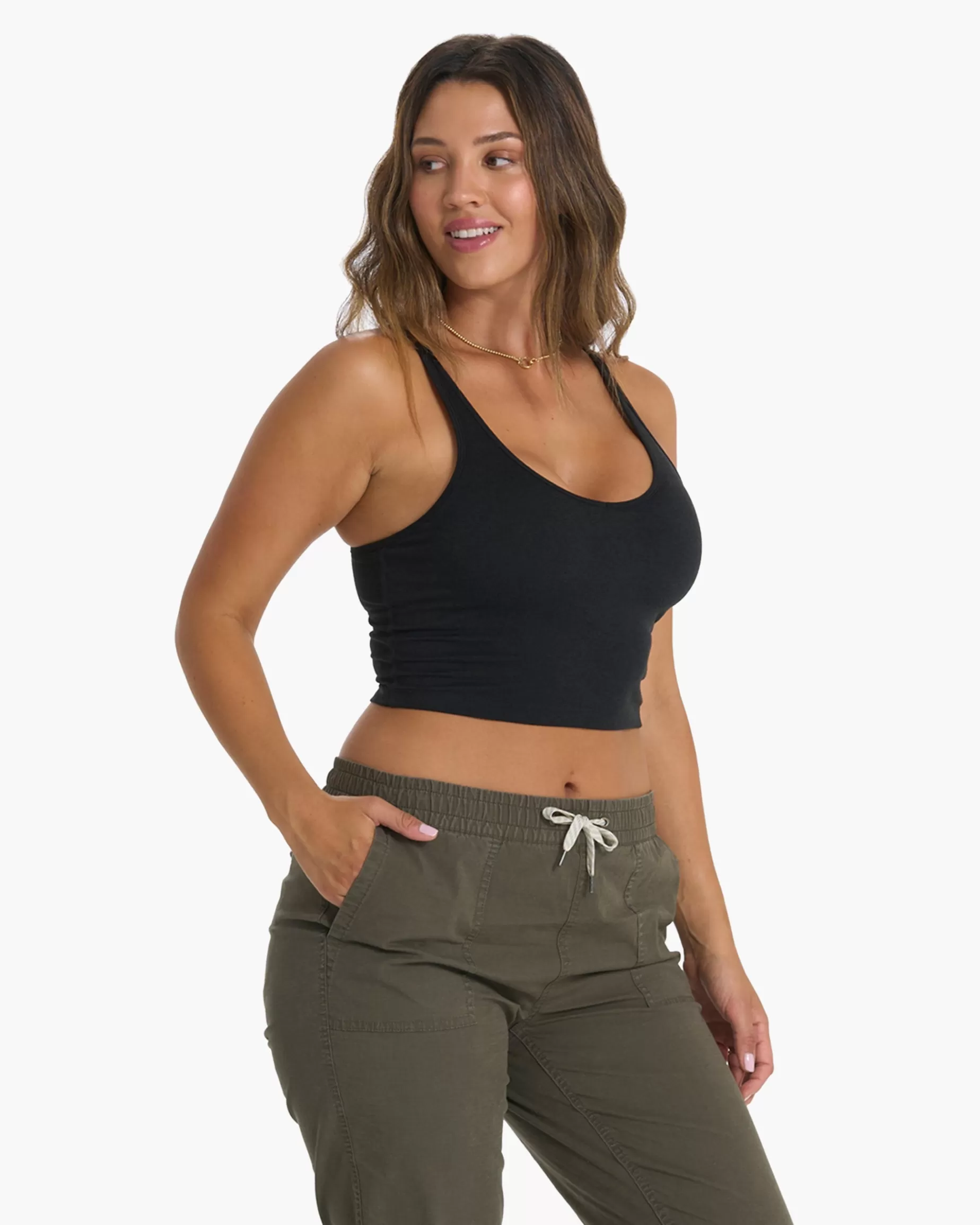 Vuori Halo Performance Crop BlackHeather Cheap