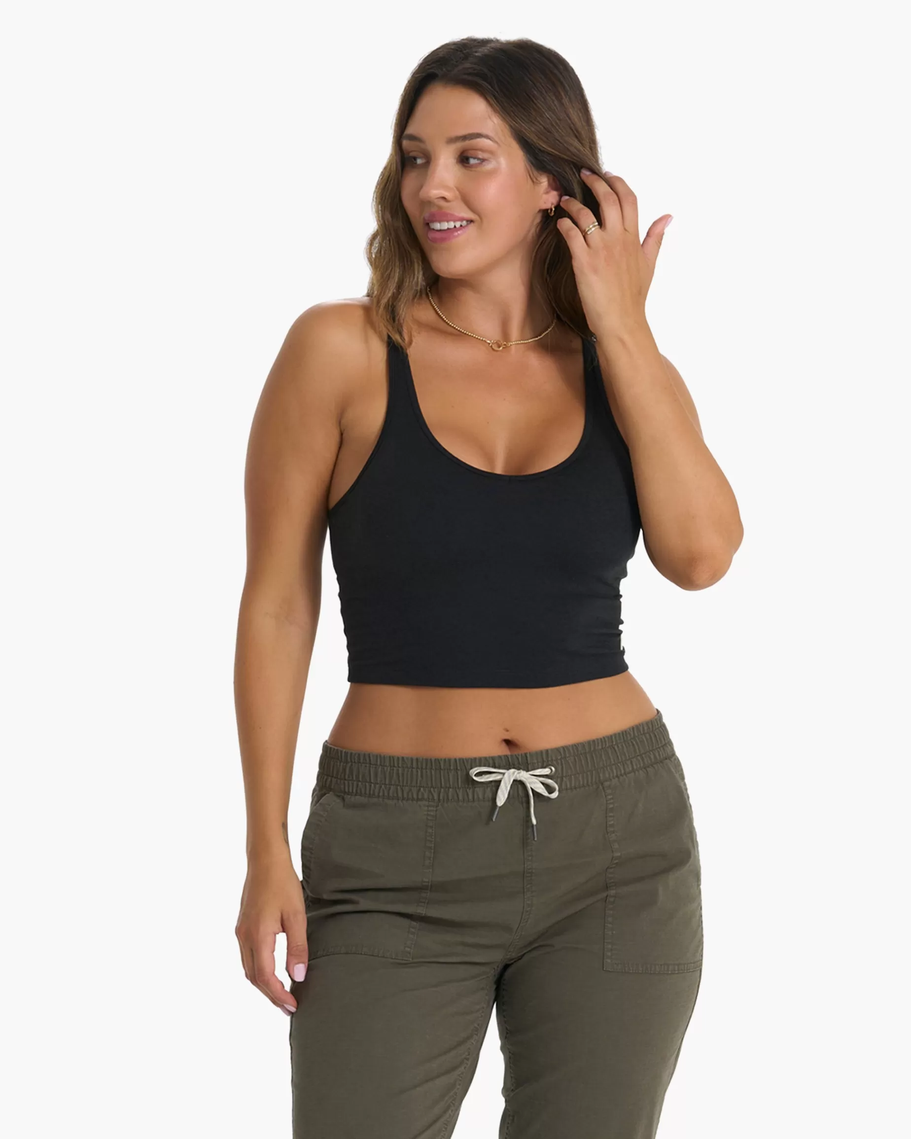 Vuori Halo Performance Crop BlackHeather Cheap