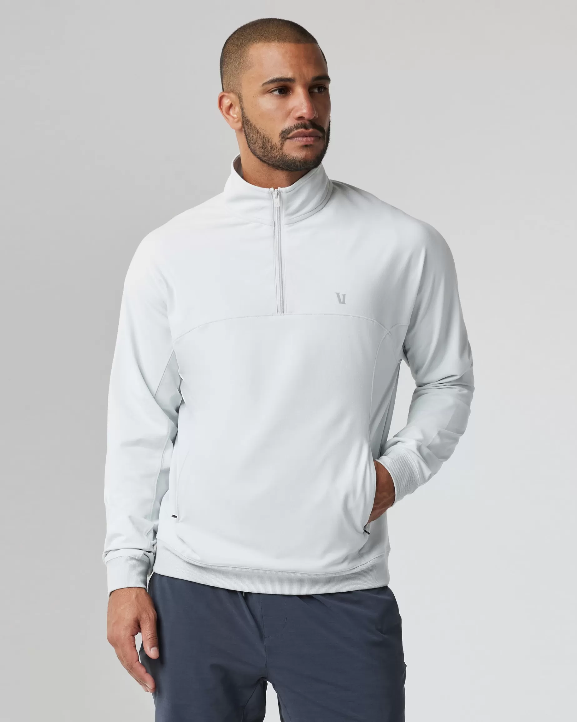 Vuori Jackson Half Zip FrostGrey Cheap