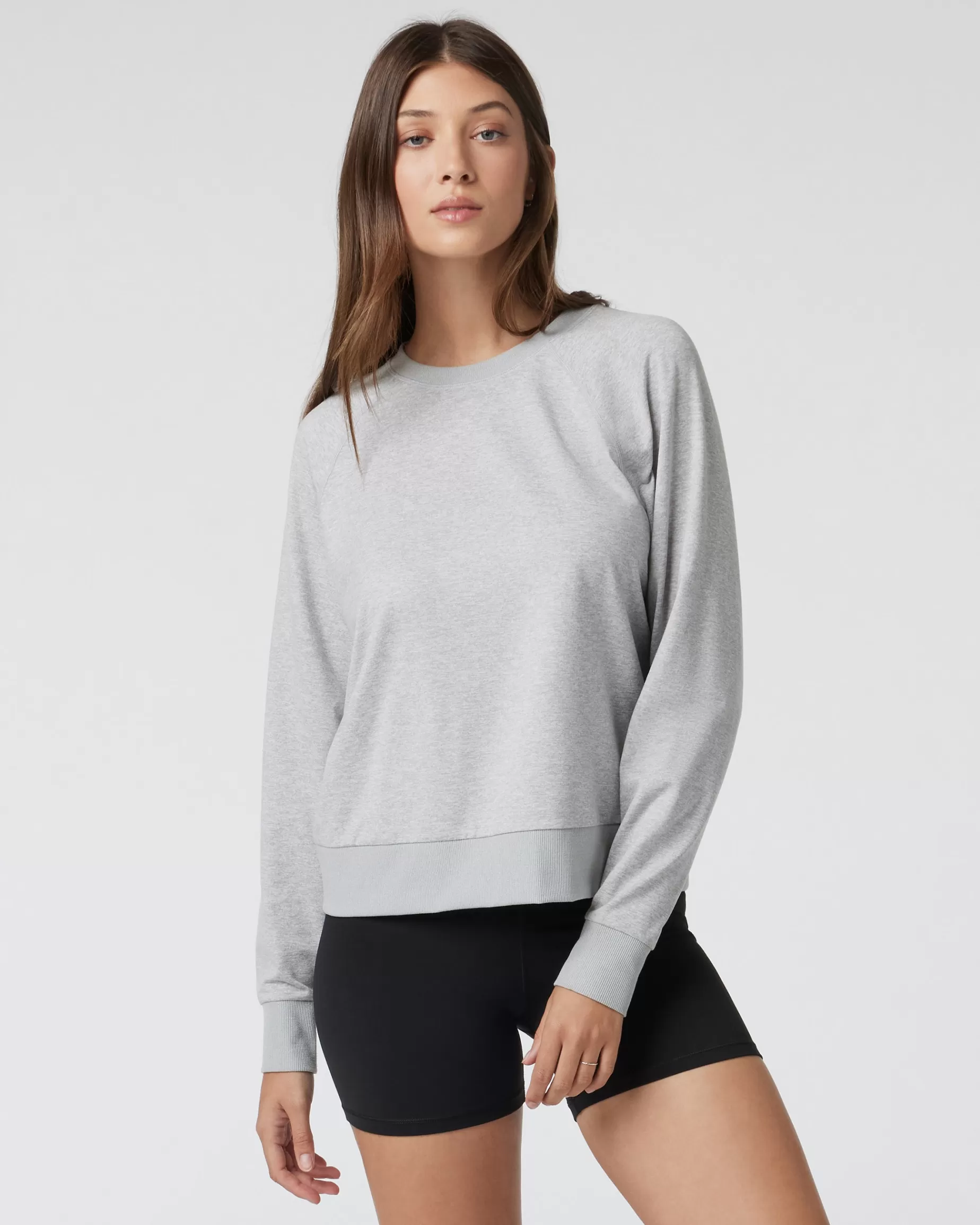 Vuori Long-Sleeve Halo Crew PaleGreyHeather Clearance