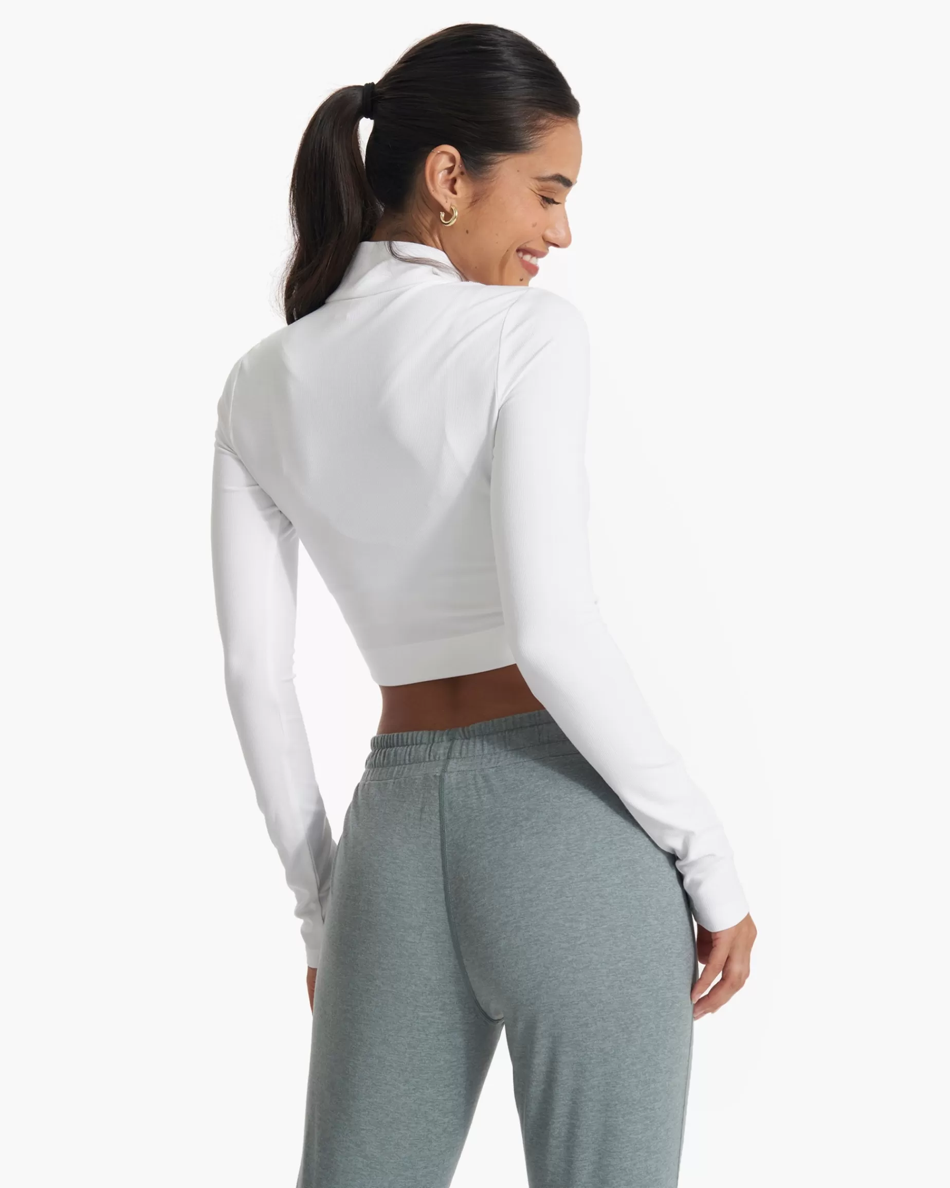 Vuori Lux Rib Half Zip White Best