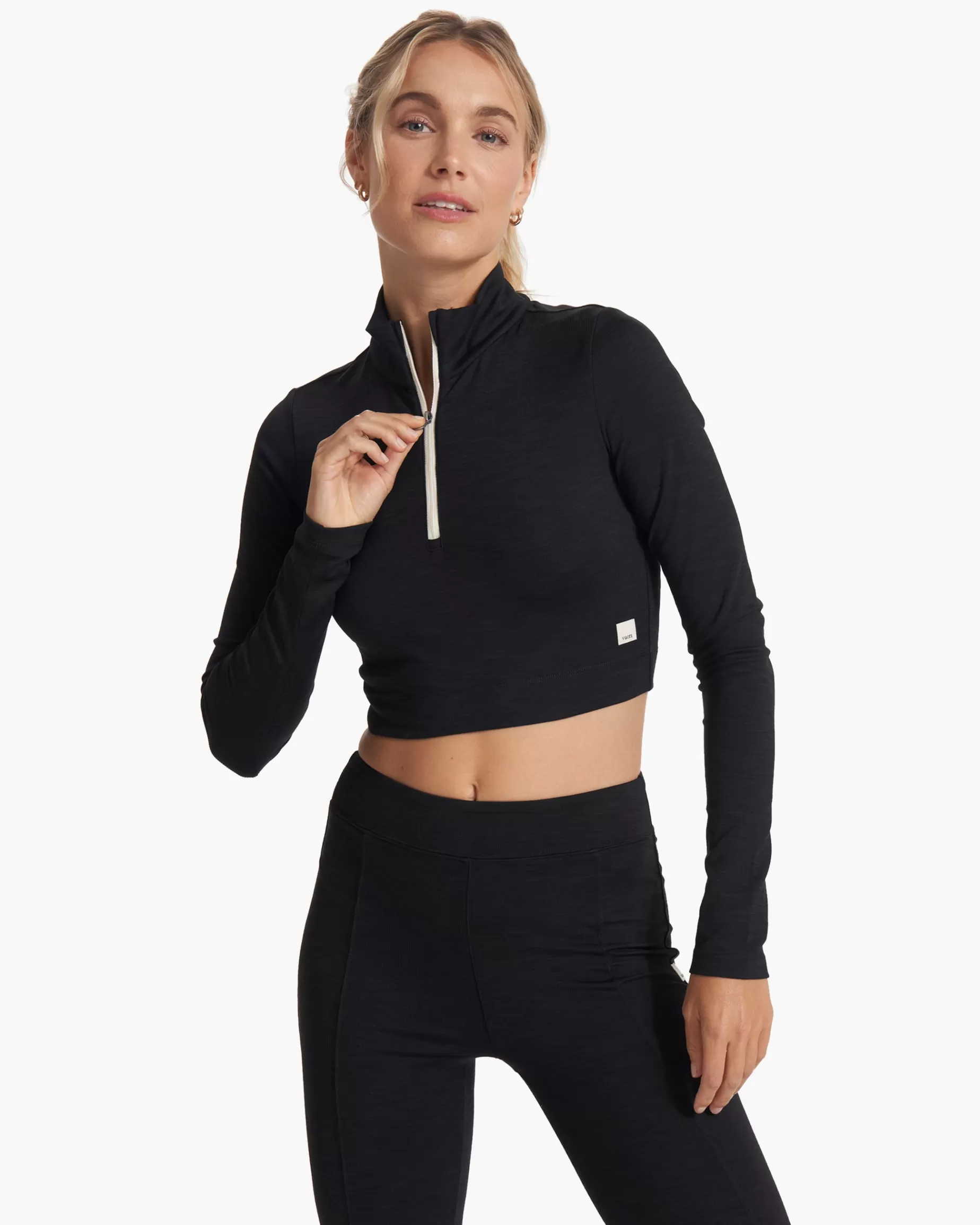 Vuori Lux Rib Half Zip Black Outlet
