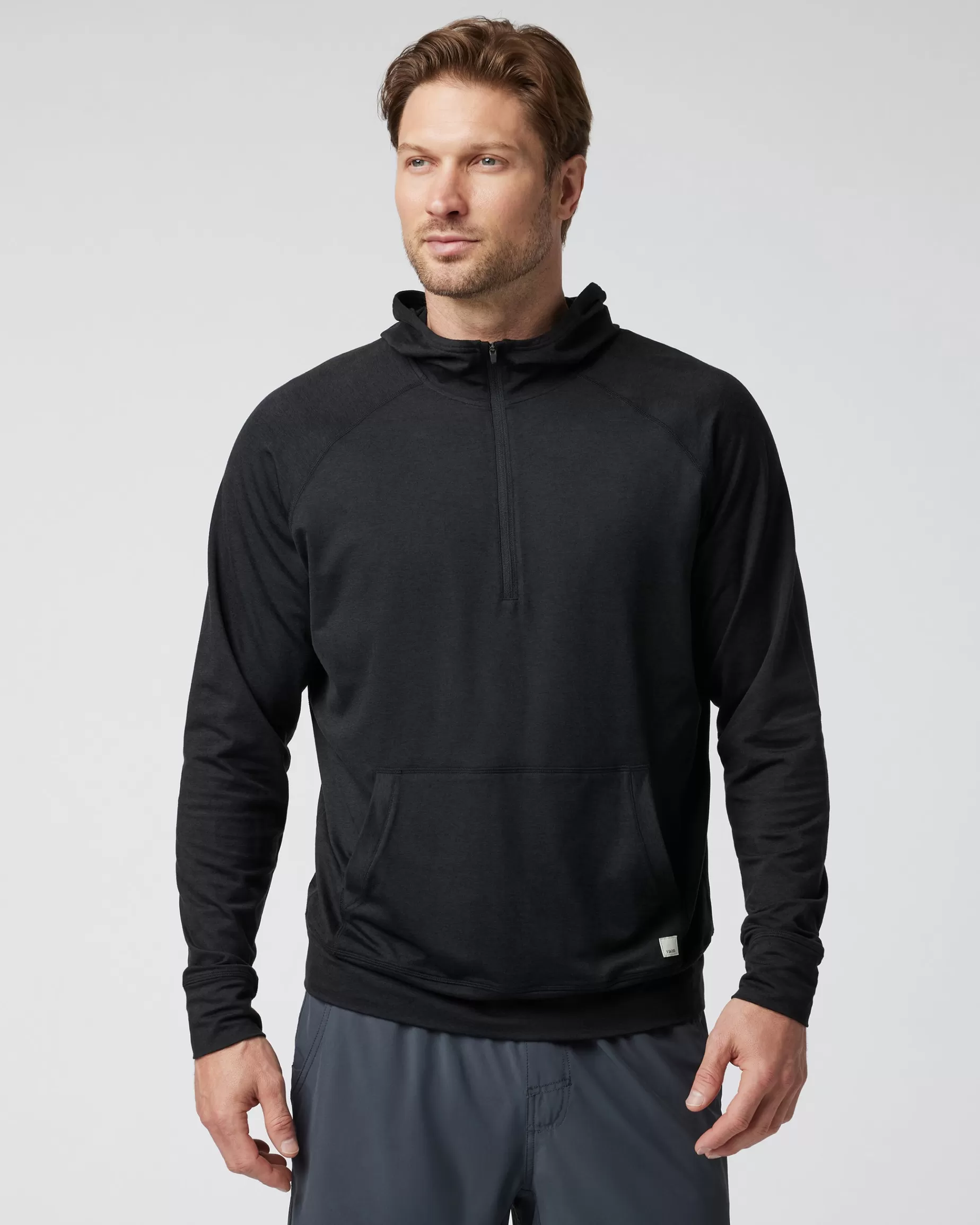Vuori Ponto Performance Half Zip Hoodie BlackHeather Sale