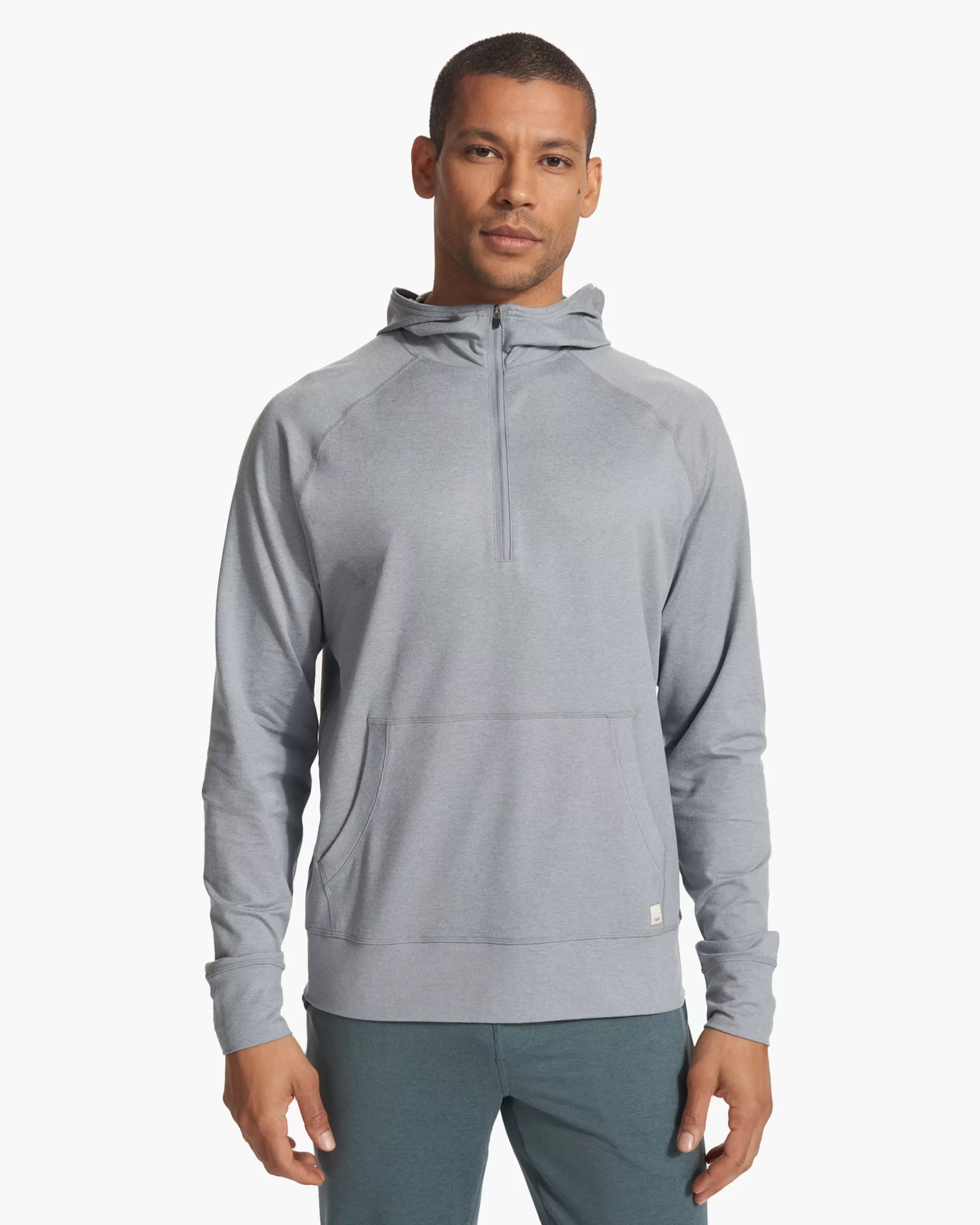 Vuori Ponto Performance Half Zip Hoodie SteelHeather Best