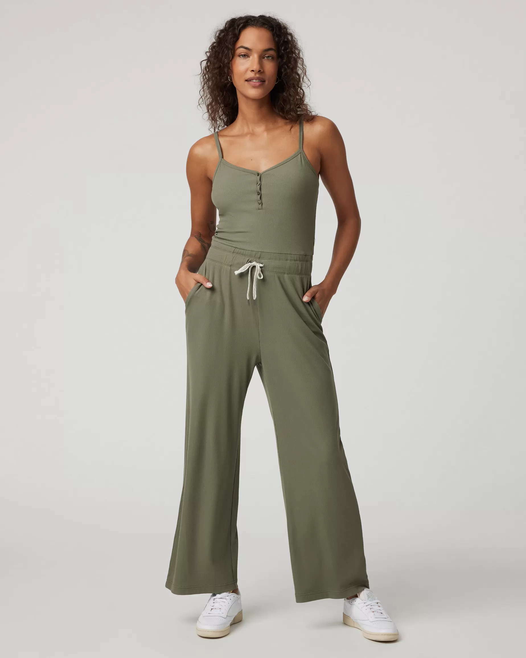 Vuori Pose Henley Jumpsuit DarkMetal Outlet