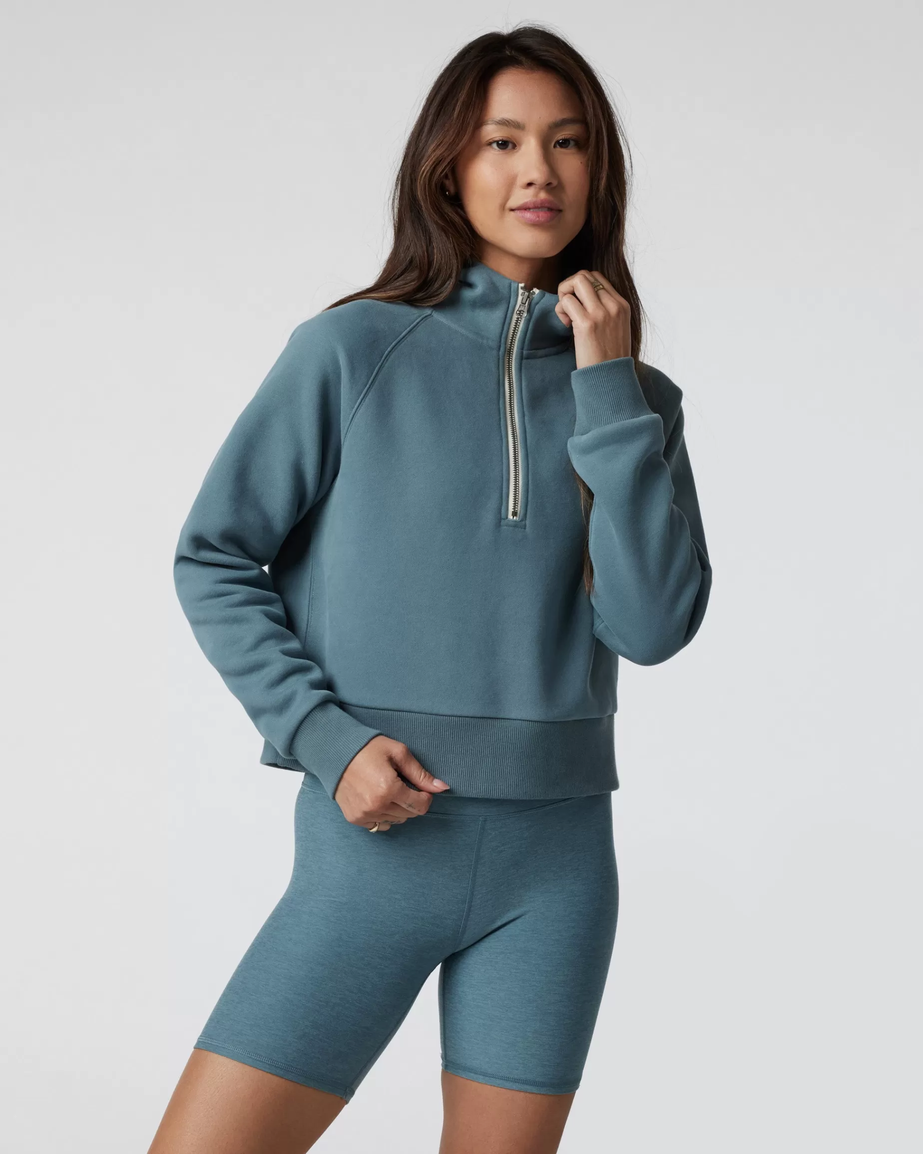 Vuori Restore Half Zip Hoodie SmokeBlue Sale