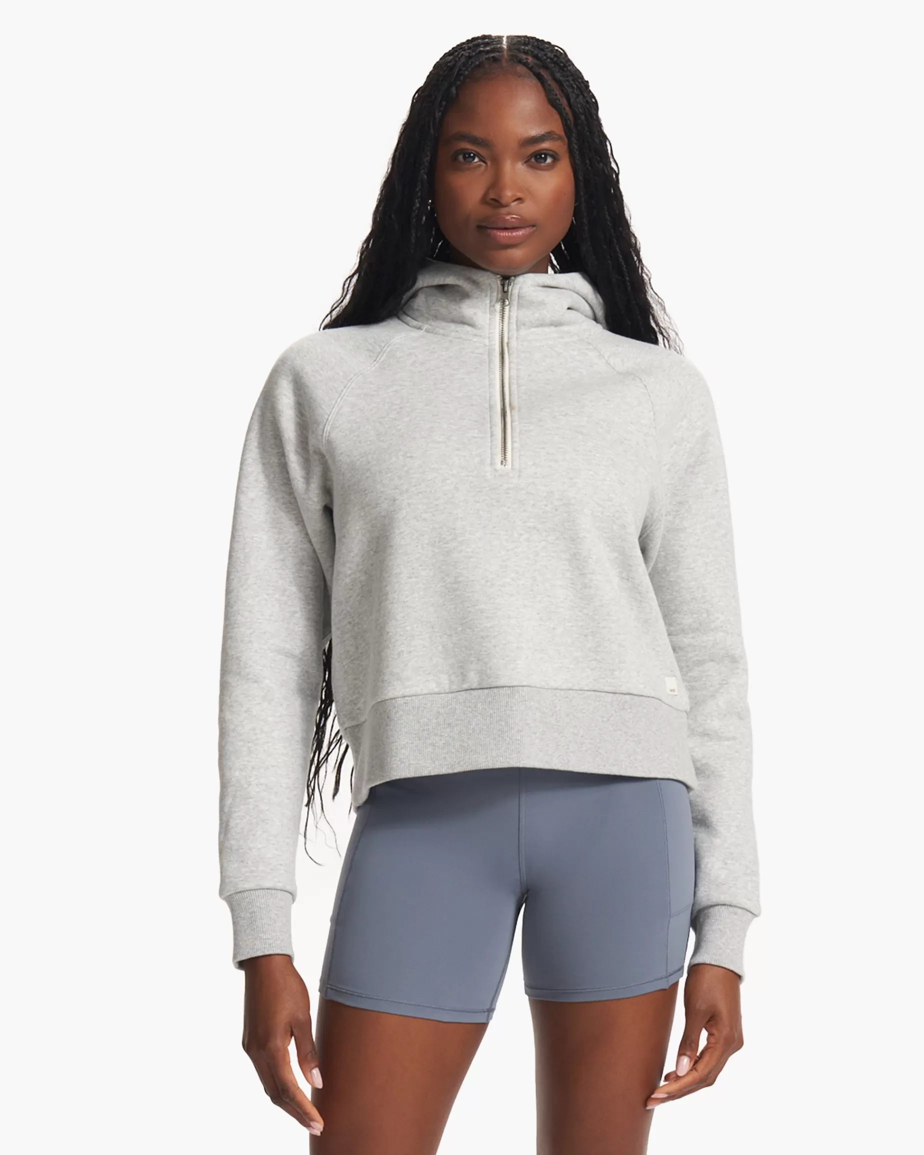 Vuori Restore Half Zip Hoodie LightHeatherGrey Hot