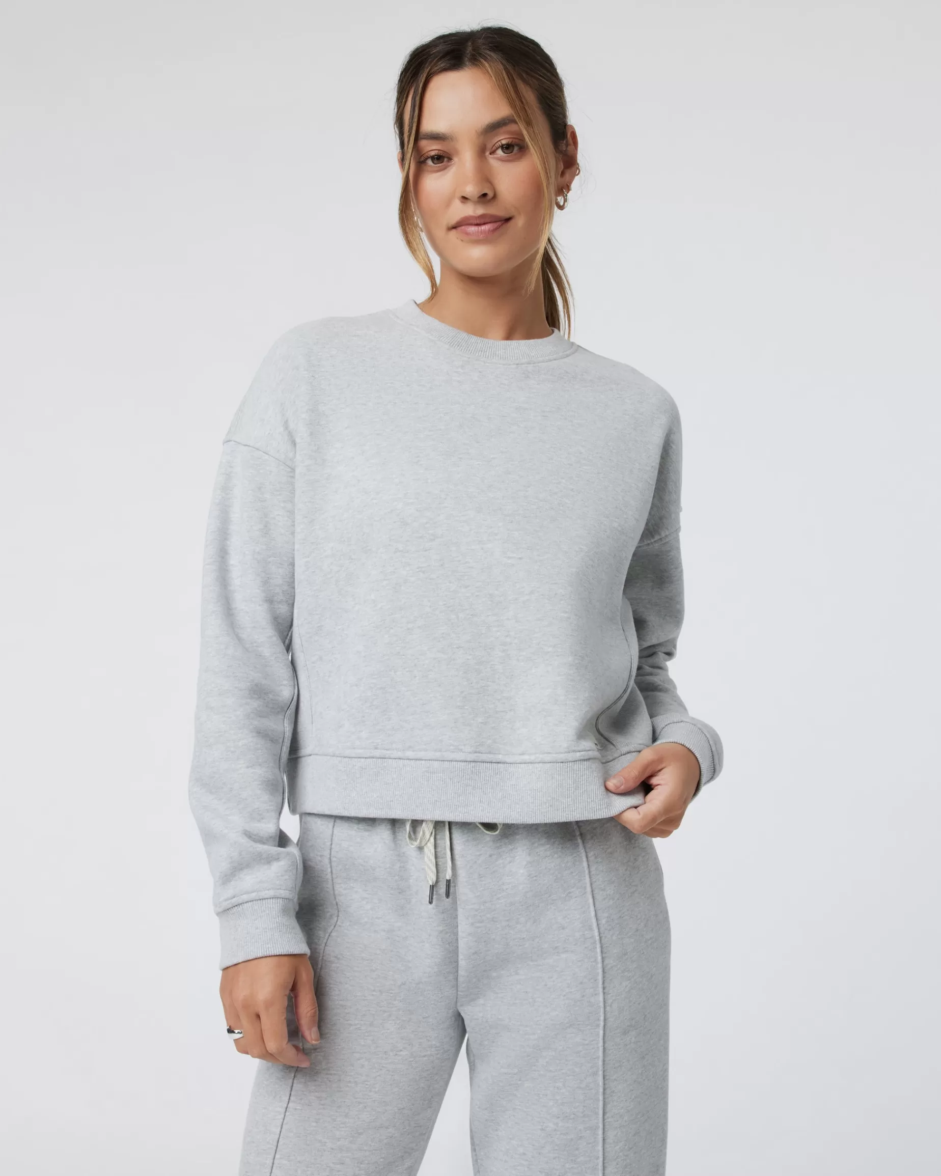 Vuori Restore Rib Crew LightHeatherGrey New
