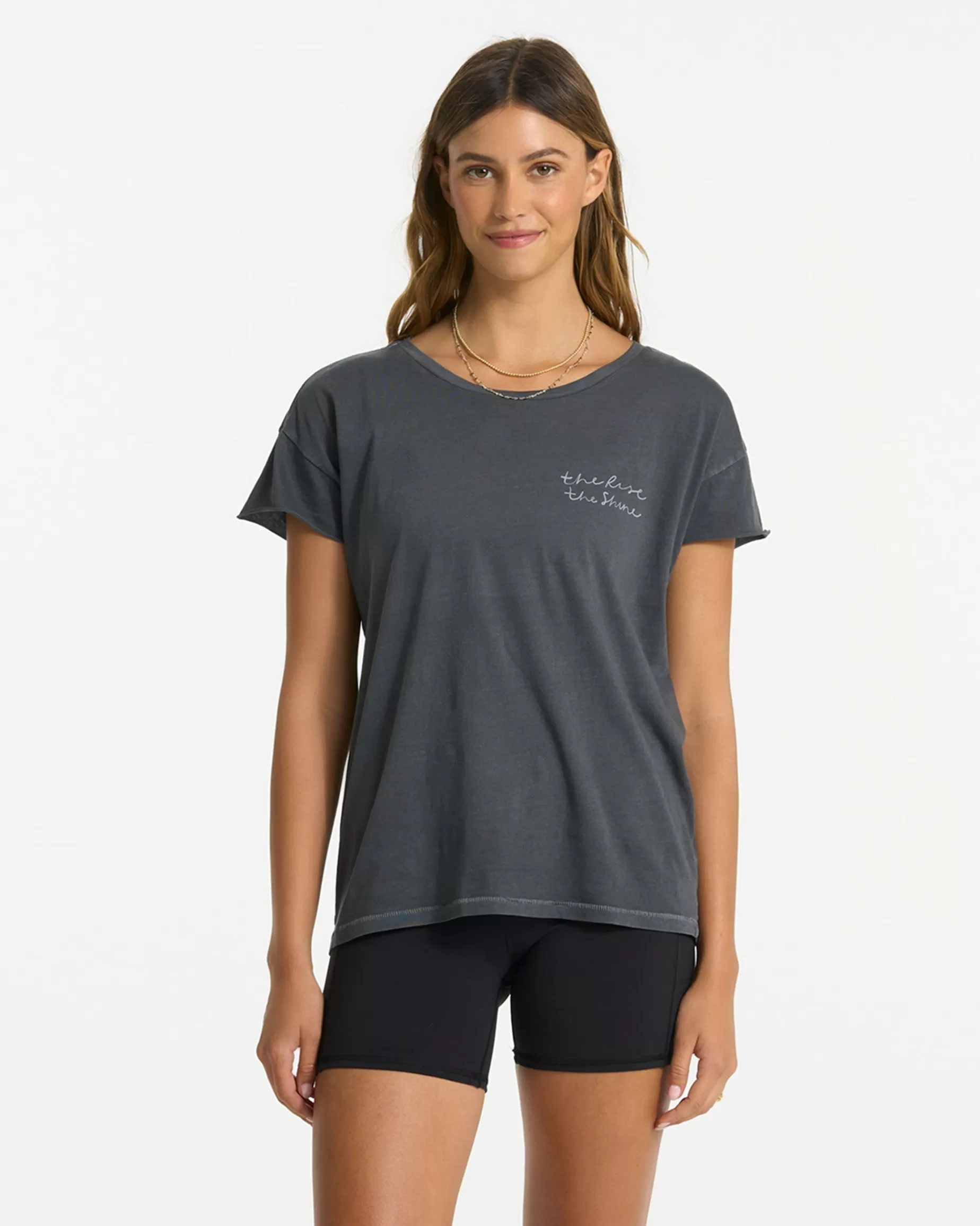 Vuori Script Tee Charcoal Cheap