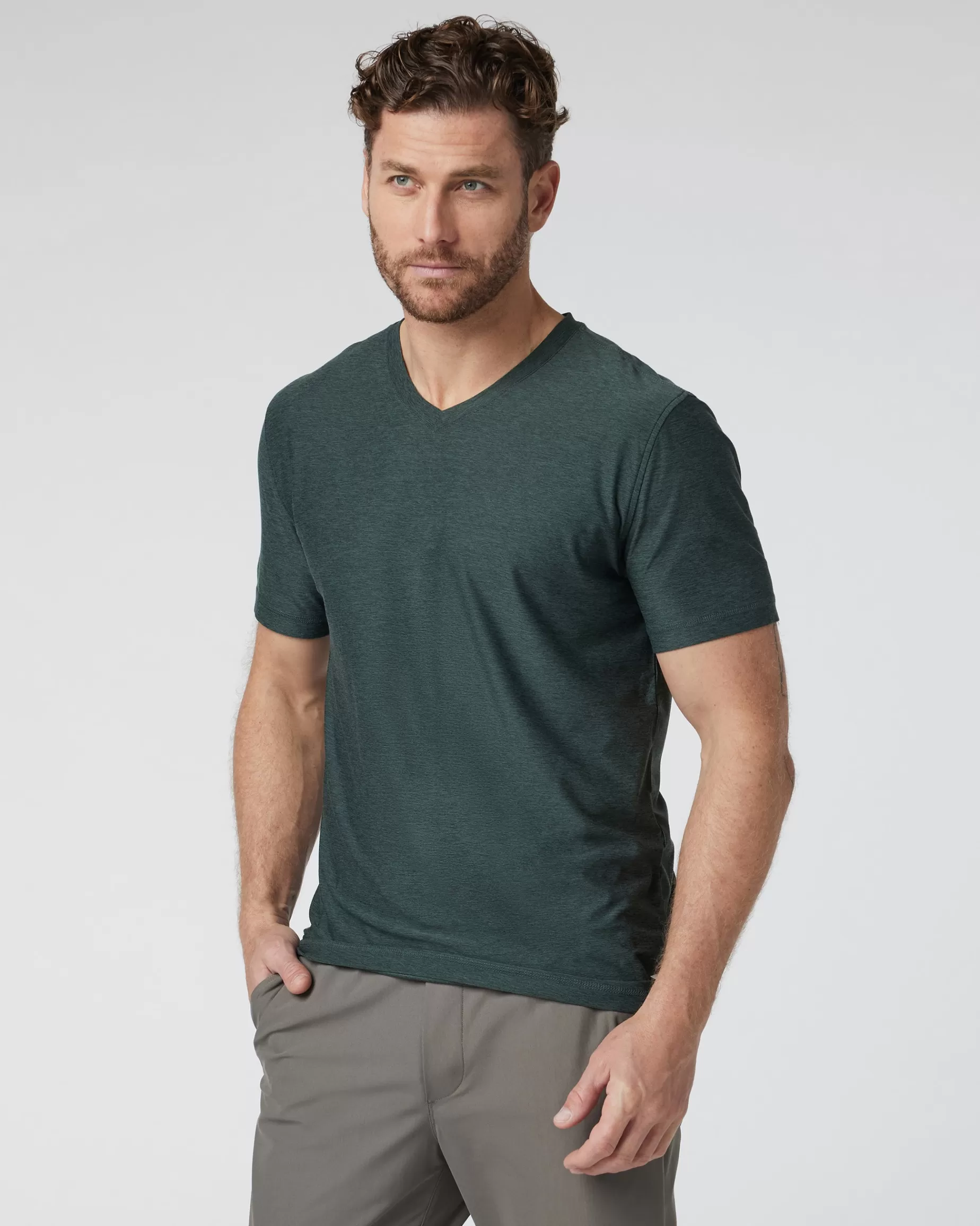 Vuori Strato Tech V-Neck AspenHeather Cheap