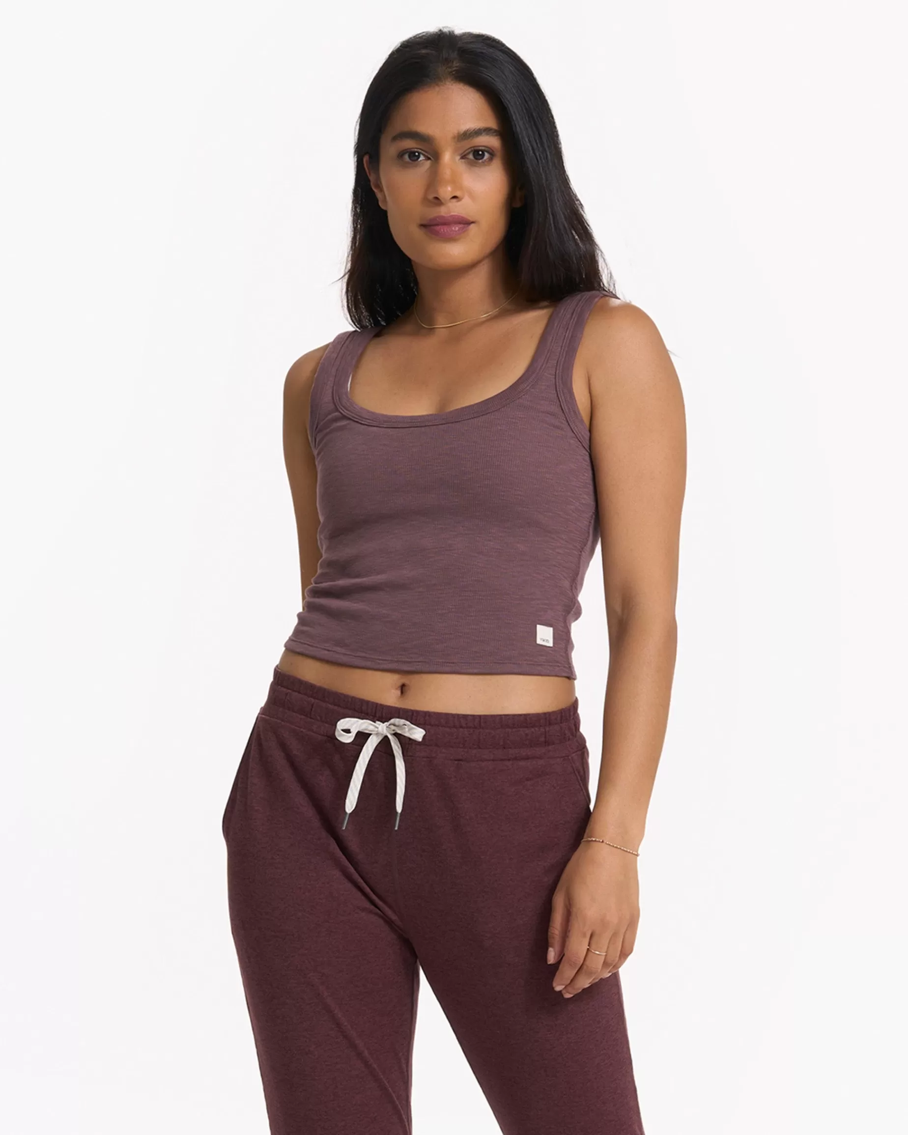 Vuori Sunrise Crop Tank Chestnut Fashion