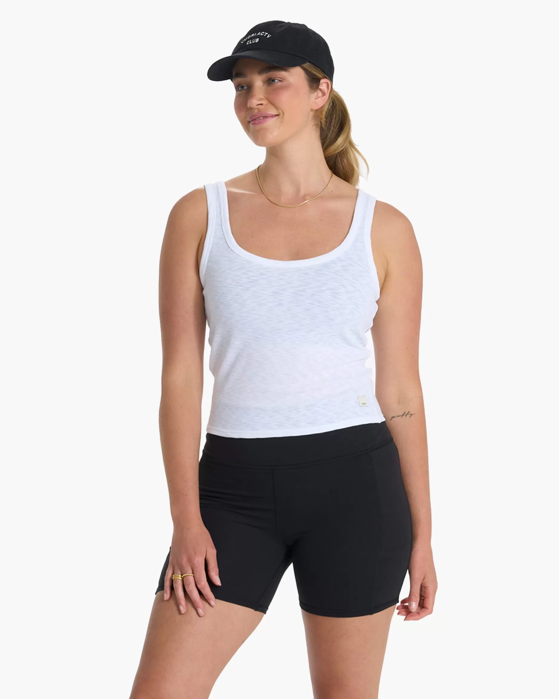 Vuori Sunrise Crop Tank White Outlet