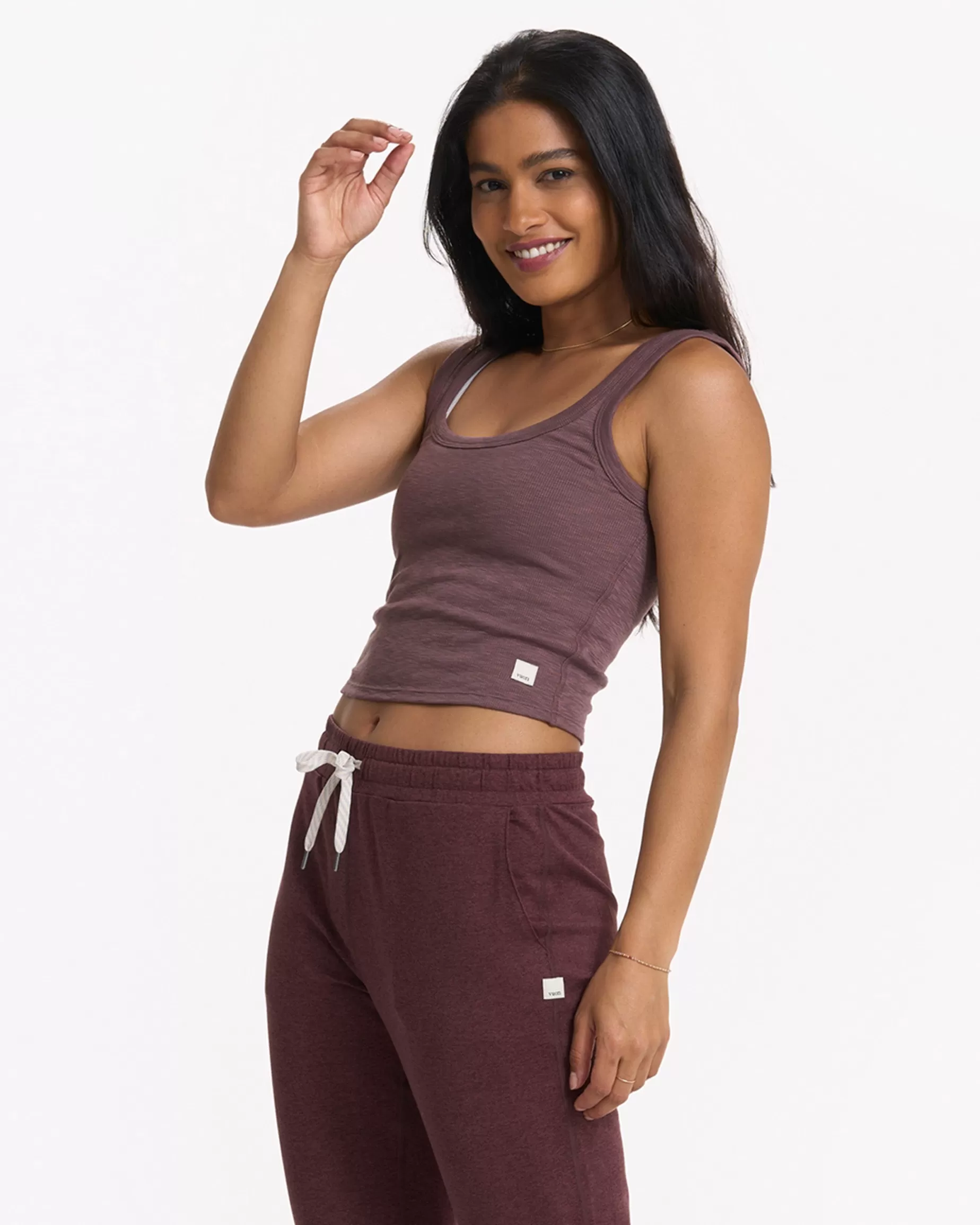 Vuori Sunrise Crop Tank Chestnut Fashion