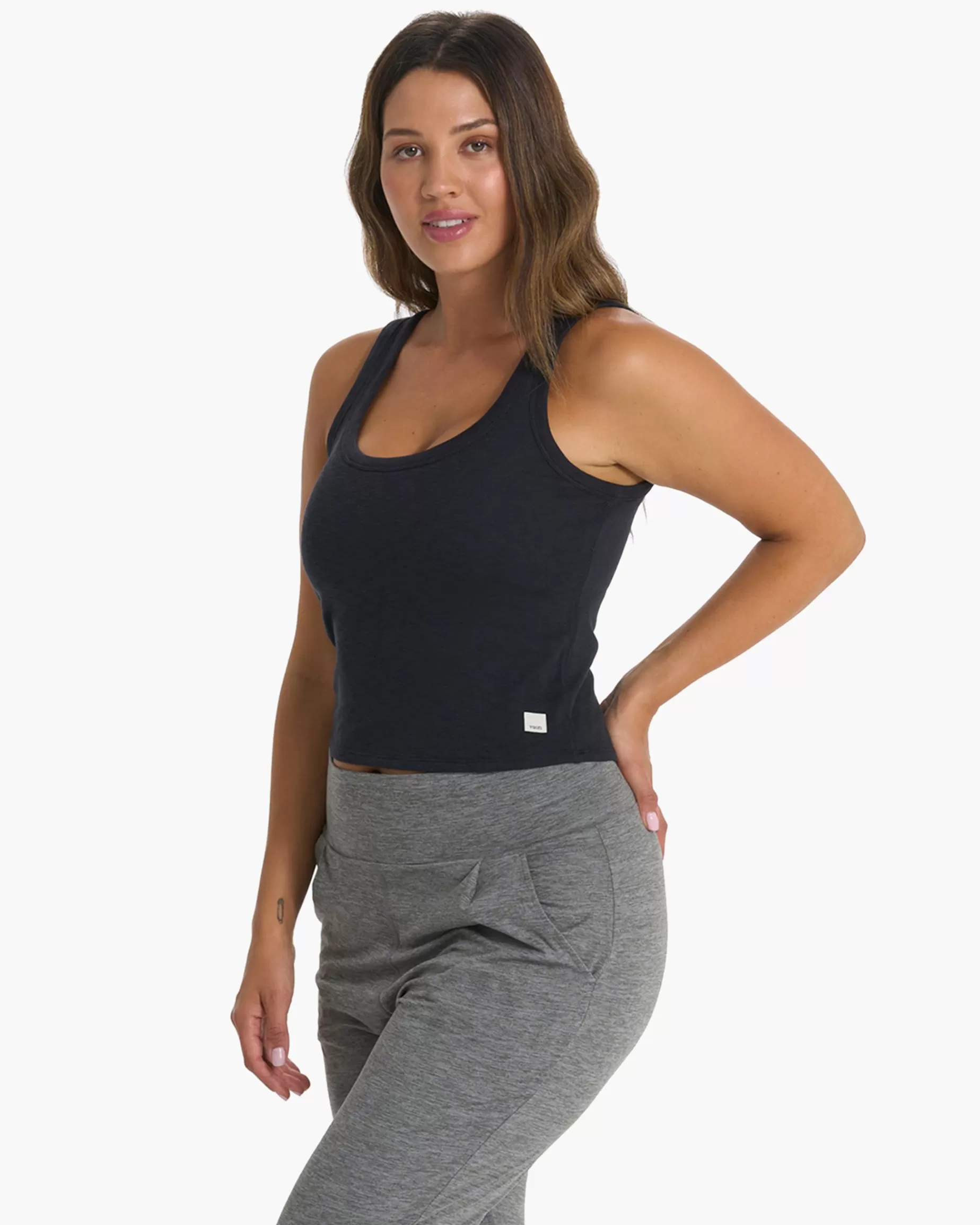 Vuori Sunrise Crop Tank Black Discount