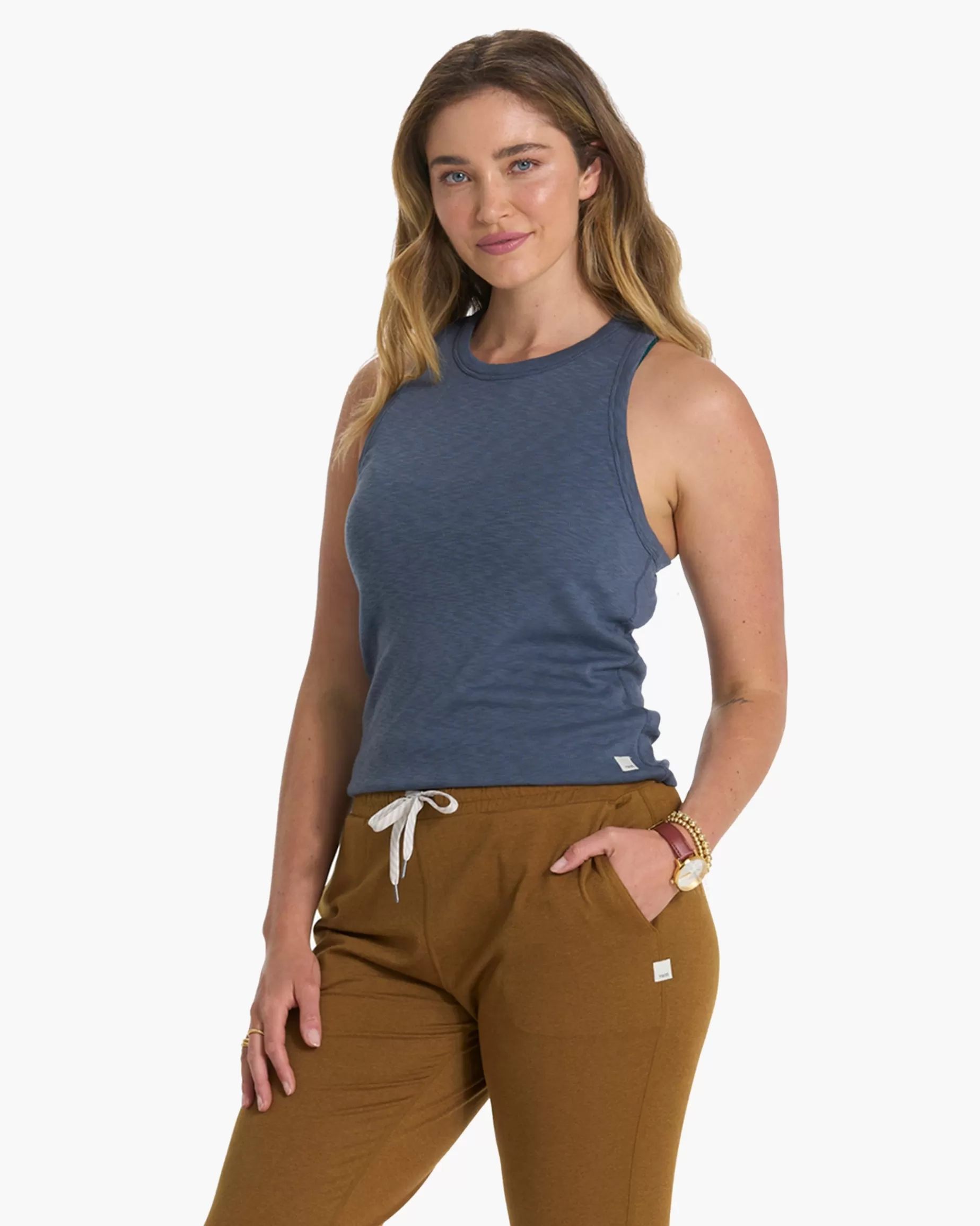 Vuori Sunrise High Neck Tank Azure Discount