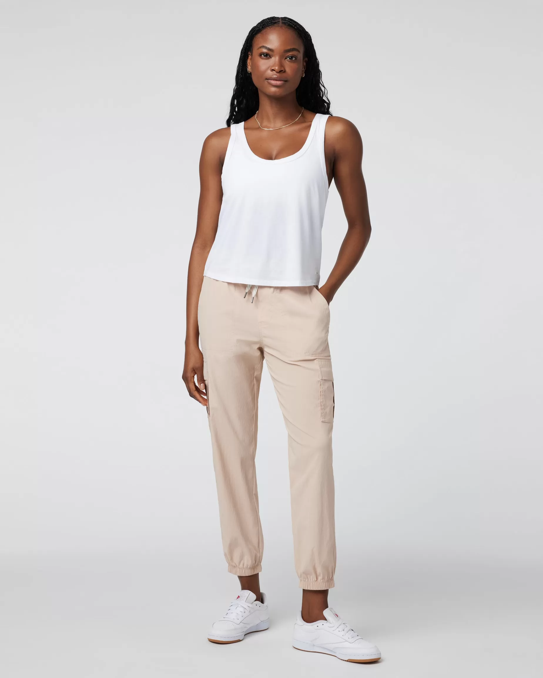 Vuori Sutton Relaxed Tank White Cheap