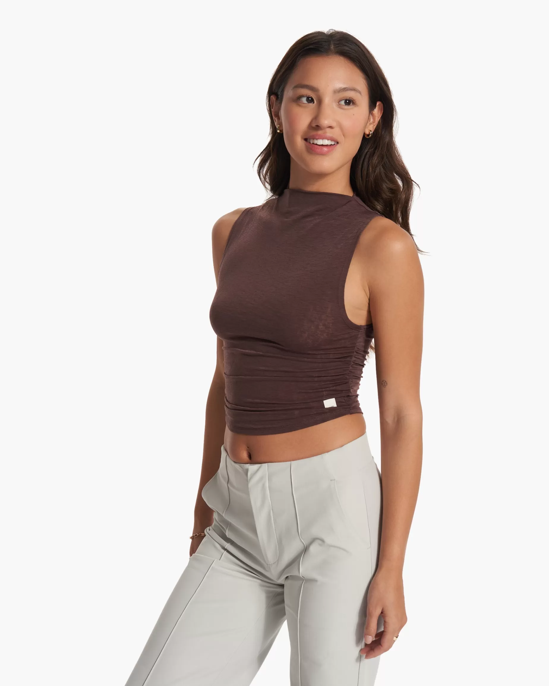 Vuori Westerlies Mock Tank Mahogany Fashion